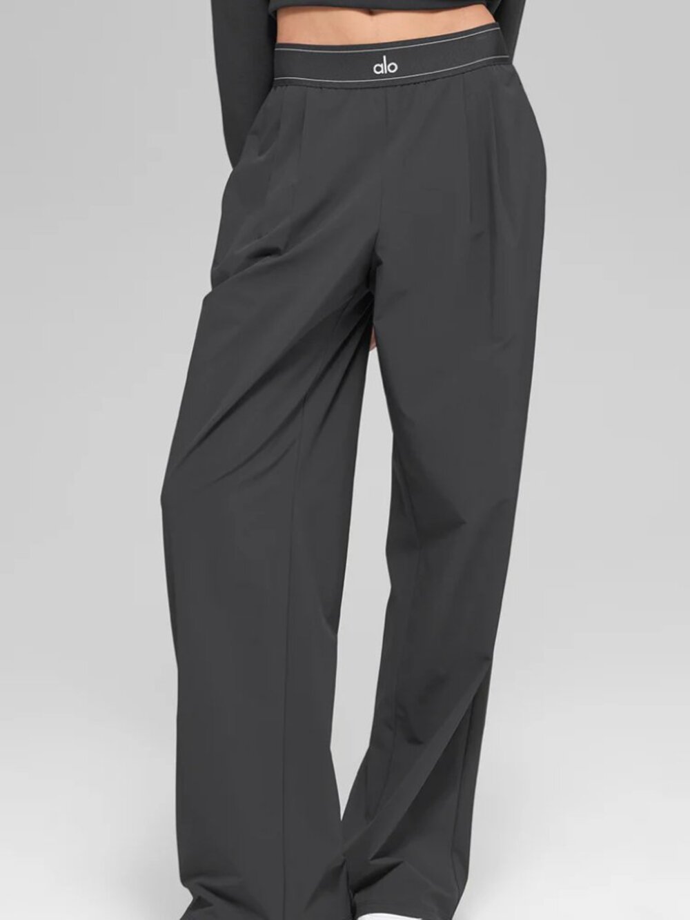 Dark Grey ALO Yoga Wide Leg Pants 🖤 Chic Regular  NWT Size:XXS/XS